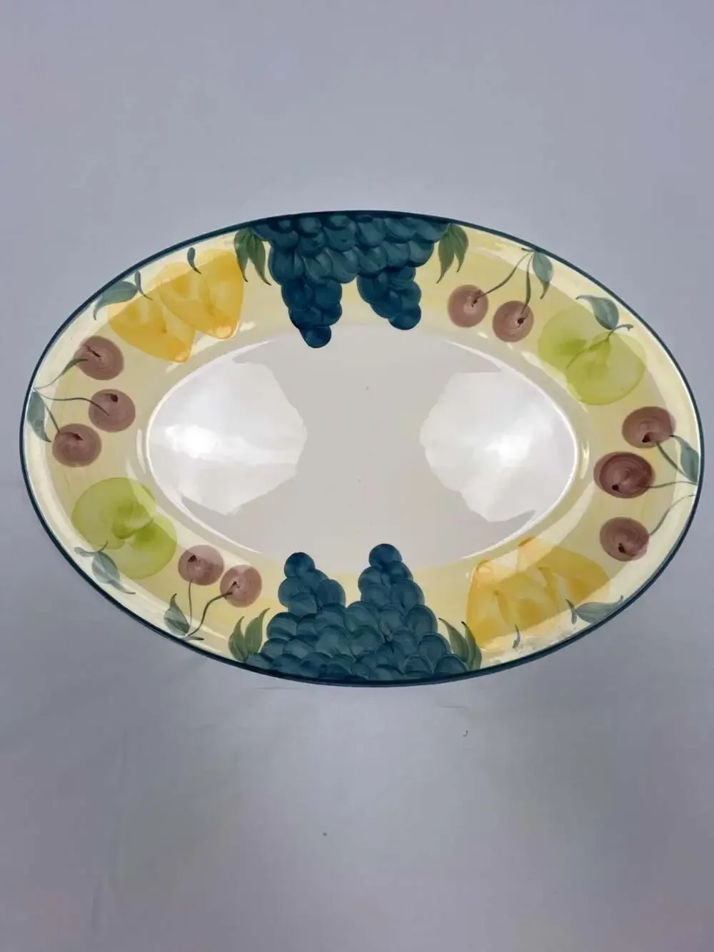 A. Santos Portugal 172-50 Hand Painted Fruit Design Oval Serving Platter